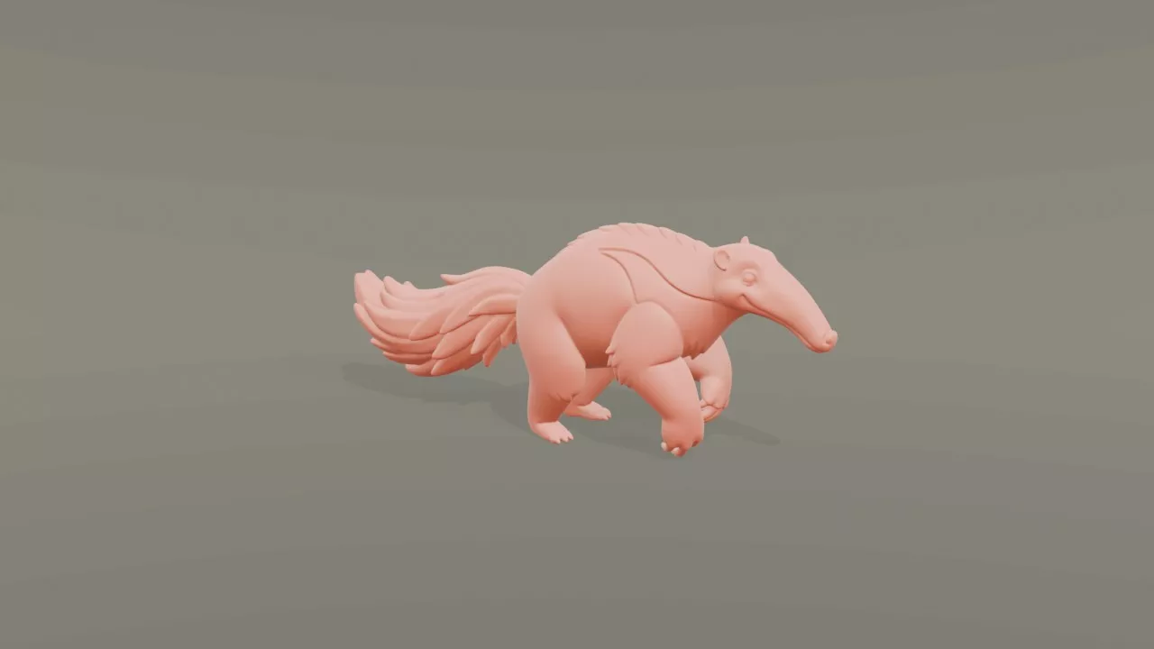 Cartoon Giant Anteater 3D print model