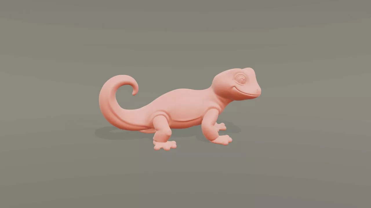 Cartoon Gecko 3D print model