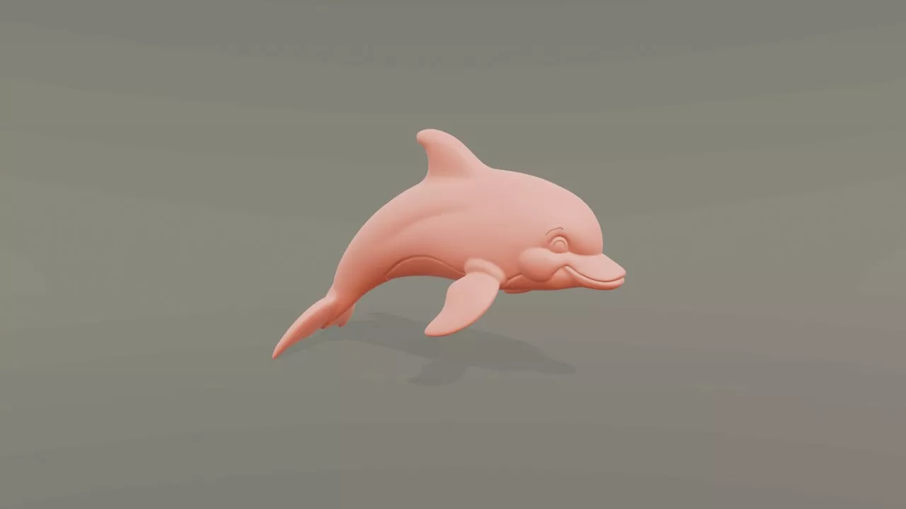 Cartoon Dolphin 3D print model