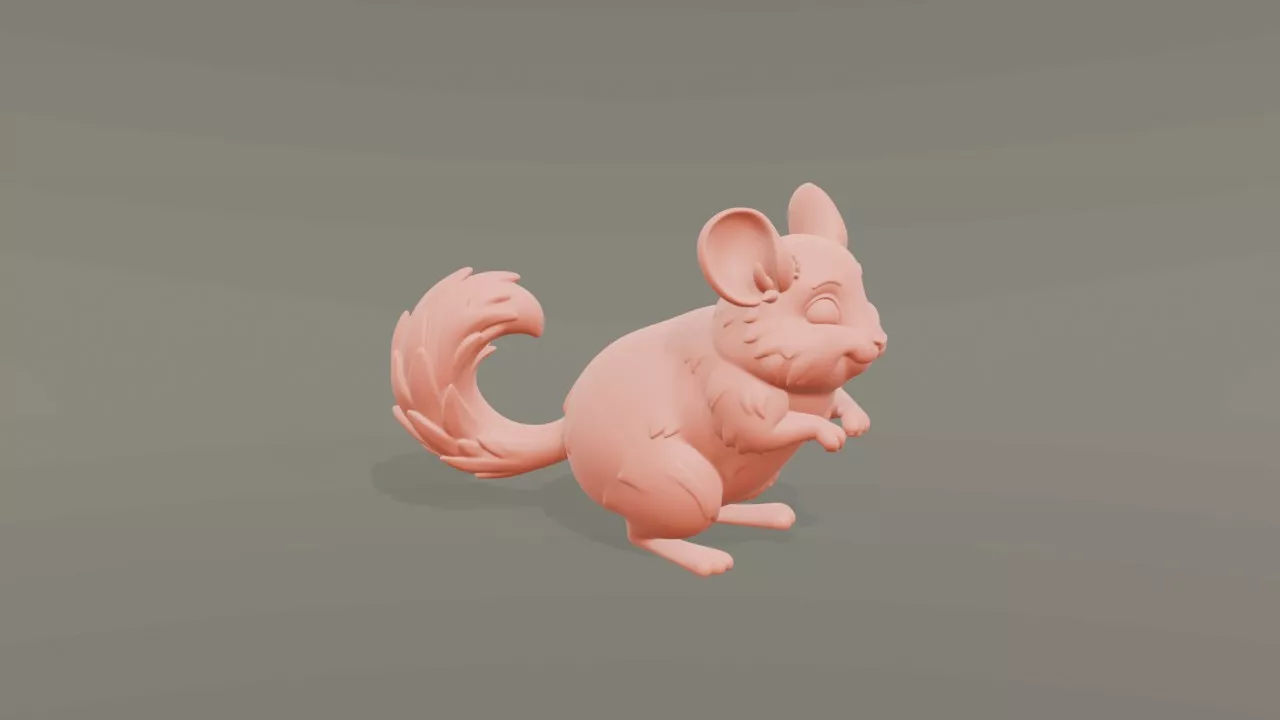 Cartoon Chinchilla 3D print model
