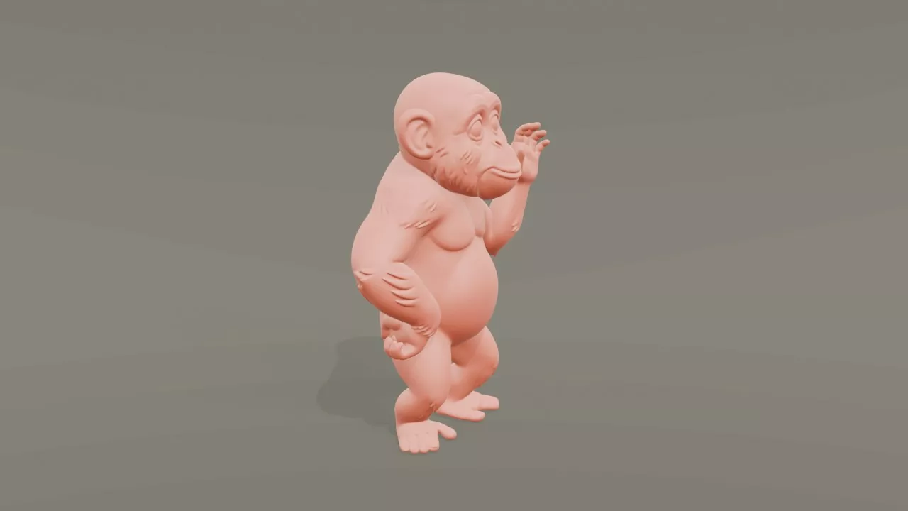Cartoon Bonobo 3D print model