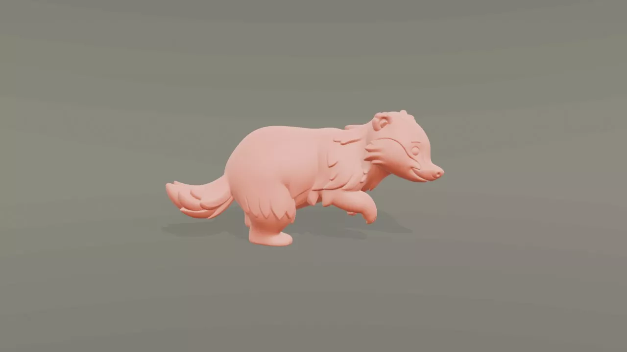 Cartoon Badger 3D print model