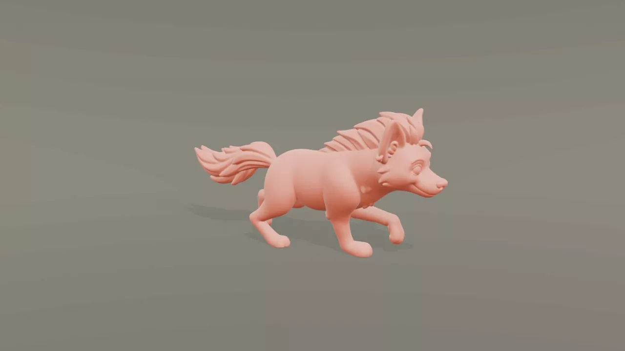 Cartoon Aardwolf 3D print model