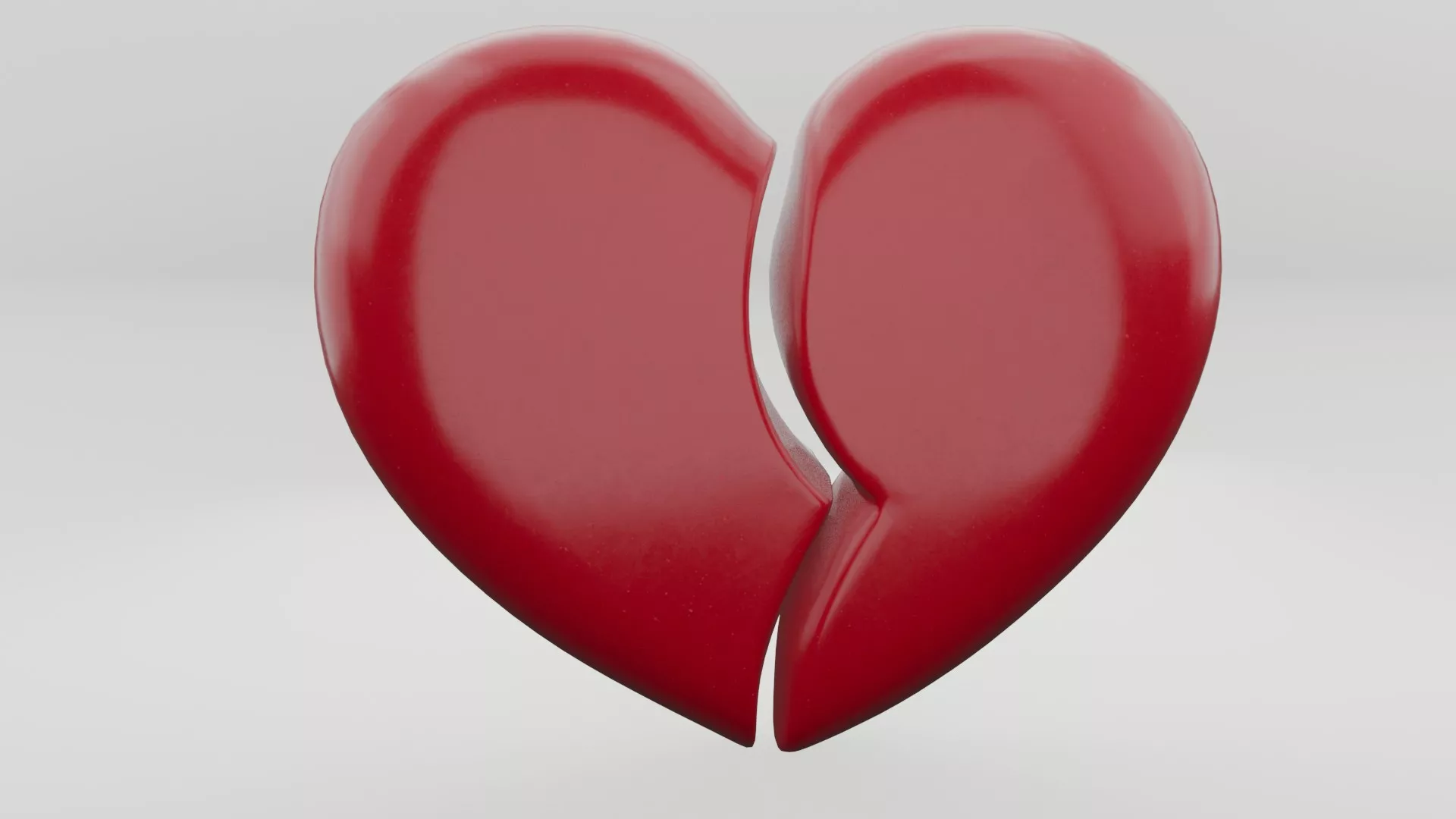 Broken Heart Low-poly 3D model