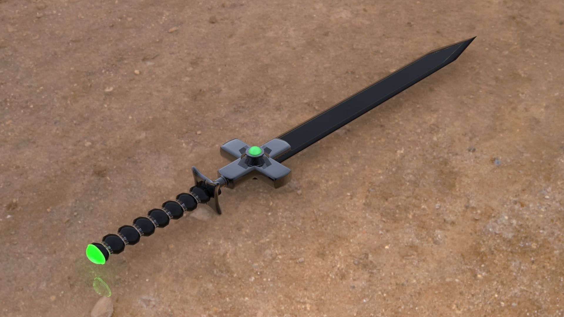 Sci-fi Sword Low-poly 3D model_3