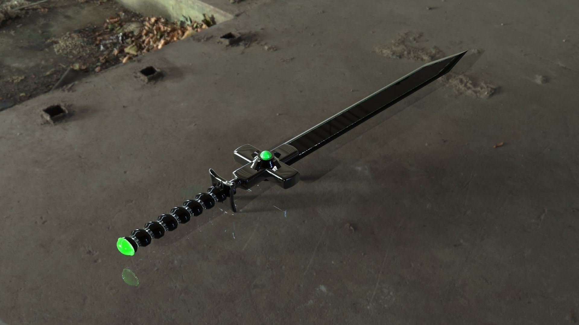 Sci-fi Sword Low-poly 3D model_1