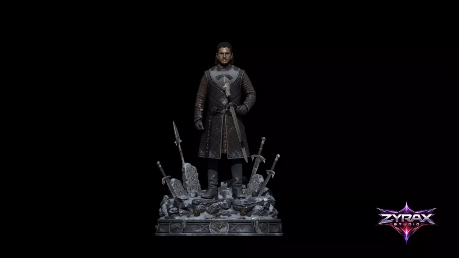 Jon Snow STL Game of Thrones Figure 3D Print Model 3D print model