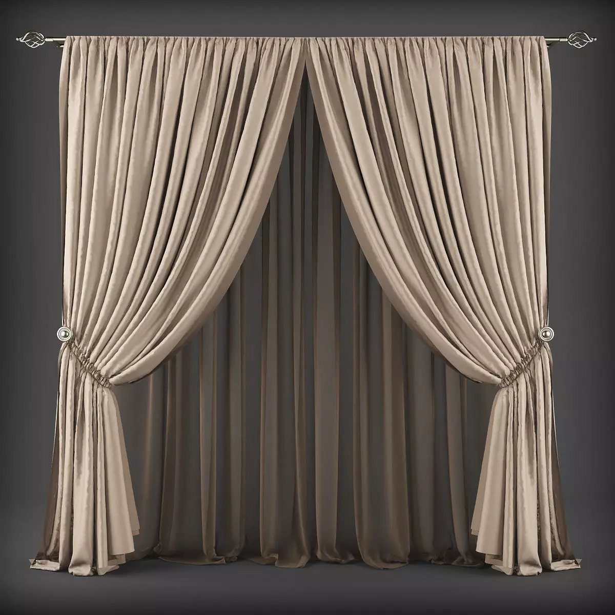 Curtain 3D model 283 Low-poly 3D model_0
