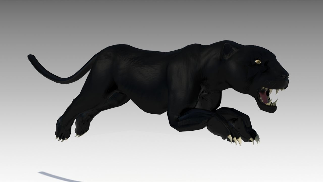 Black Panther Animated Low-poly 3D model_2