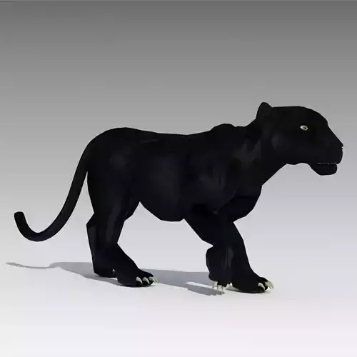 Black Panther Animated Low-poly 3D model