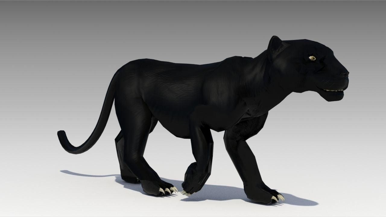 Black Panther Animated Low-poly 3D model_3