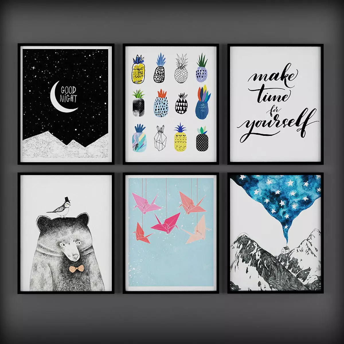 Picture Frames Low-poly 3D model