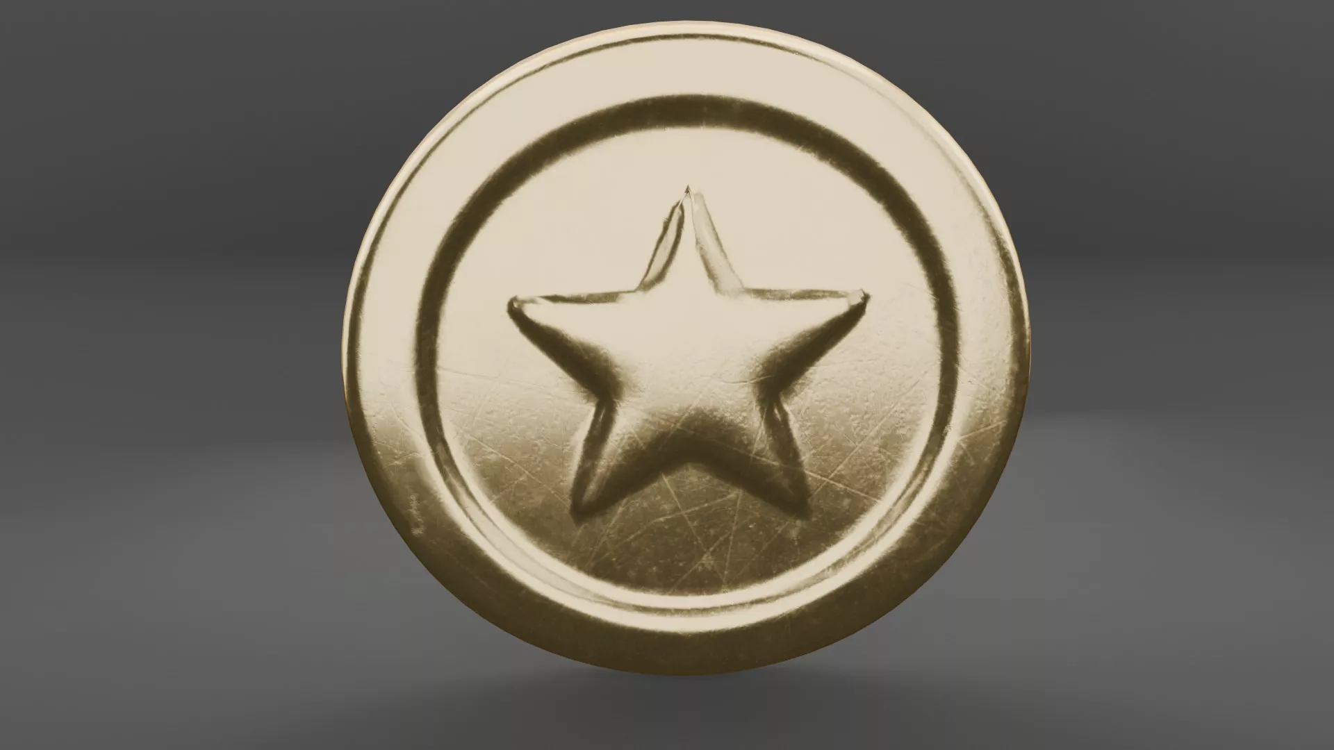 Cartoon Star Coin Low-poly 3D model