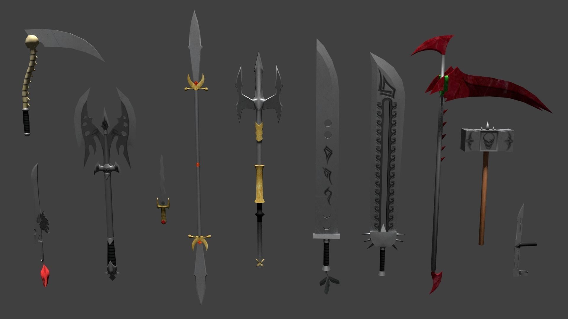 Mega Melee Weapon Pack Low-poly 3D model_2