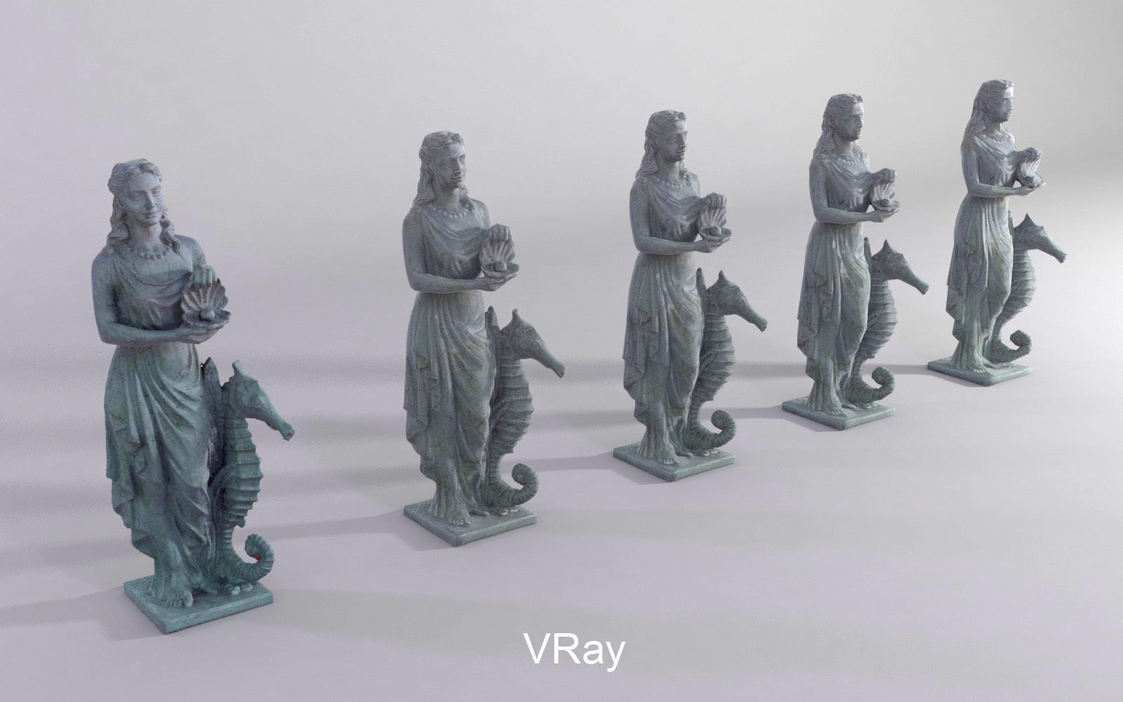 Statue woman Low-poly 3D model_1