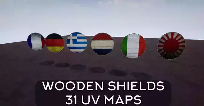 Round wooden shield