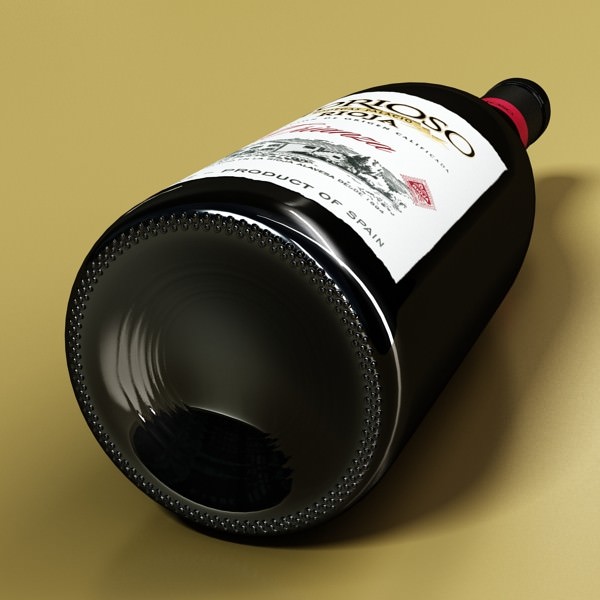 6 Wine Bottles Collection 3D model_47
