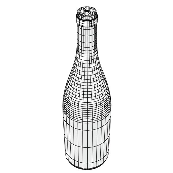 6 Wine Bottles Collection 3D model_52