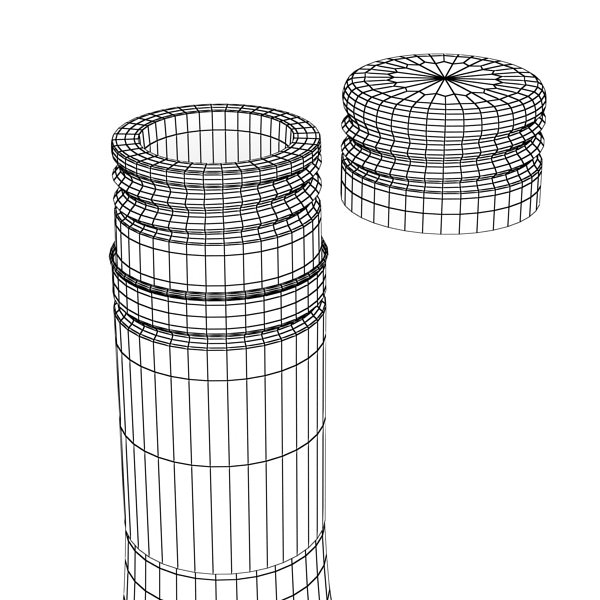 6 Wine Bottles Collection 3D model_64