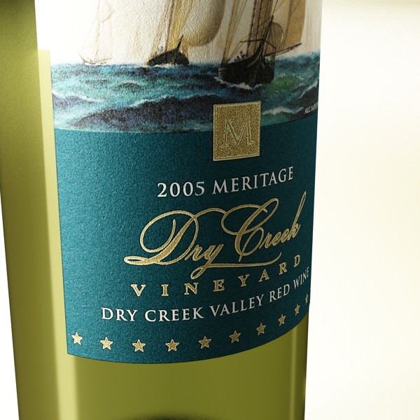 6 Wine Bottles Collection 3D model_26