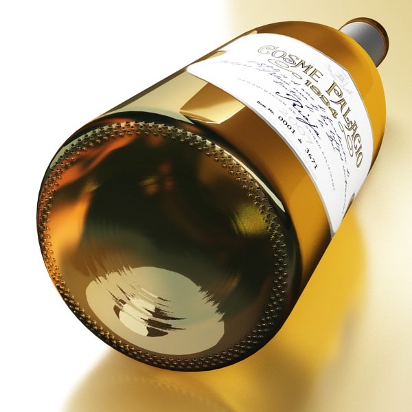 6 Wine Bottles Collection 3D model_16