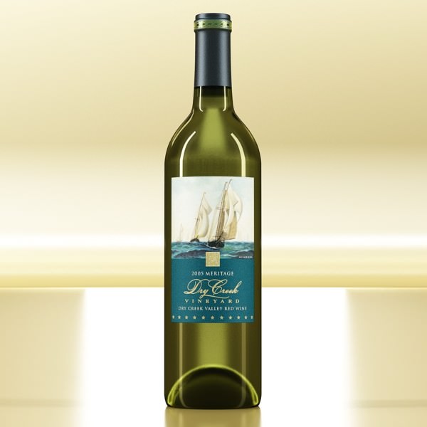 6 Wine Bottles Collection 3D model_5