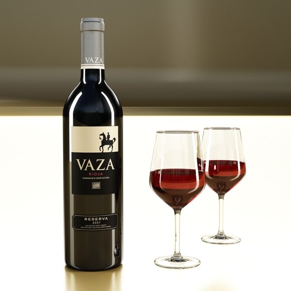 6 Wine Bottles Collection 3D model_65