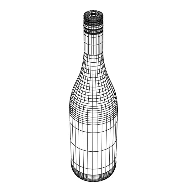 6 Wine Bottles Collection 3D model_62
