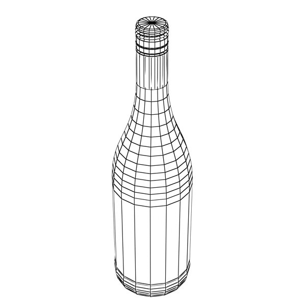 6 Wine Bottles Collection 3D model_63