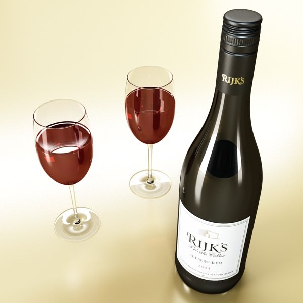 6 Wine Bottles Collection 3D model_55