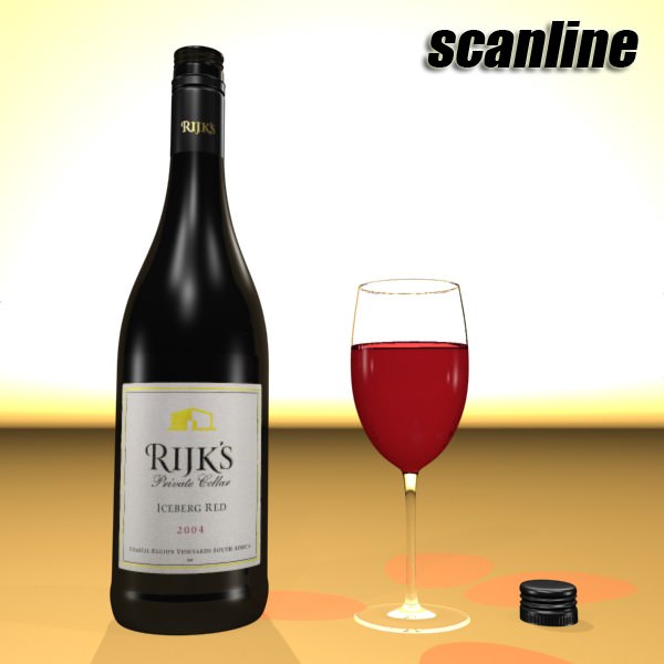 6 Wine Bottles Collection 3D model_61