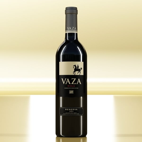 6 Wine Bottles Collection 3D model_8