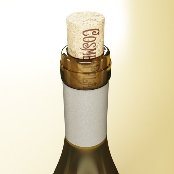 6 Wine Bottles Collection 3D model_13