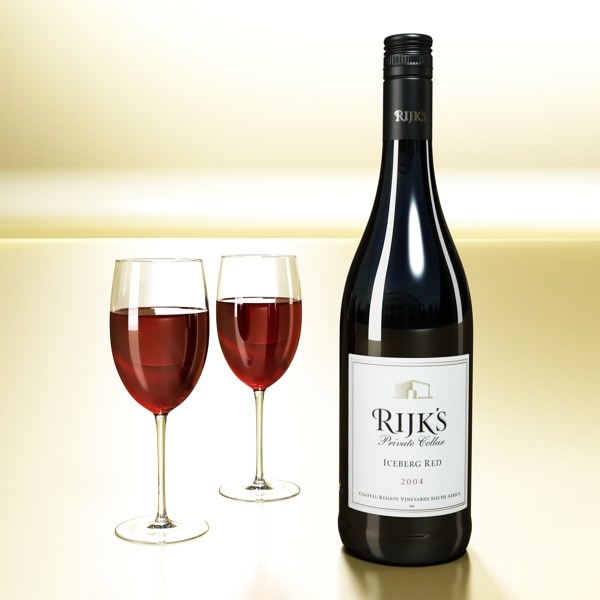 6 Wine Bottles Collection 3D model_54