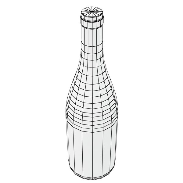 6 Wine Bottles Collection 3D model_53