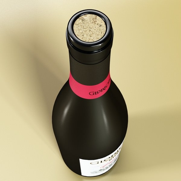 6 Wine Bottles Collection 3D model_44