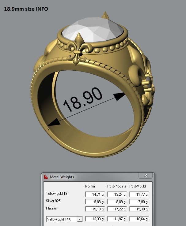 Fler de lis ring - 2 sizes same price 3D print model_7