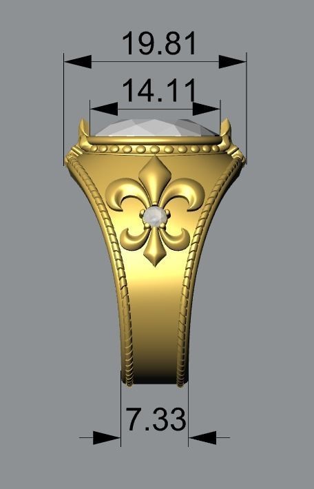 Fler de lis ring - 2 sizes same price 3D print model_1