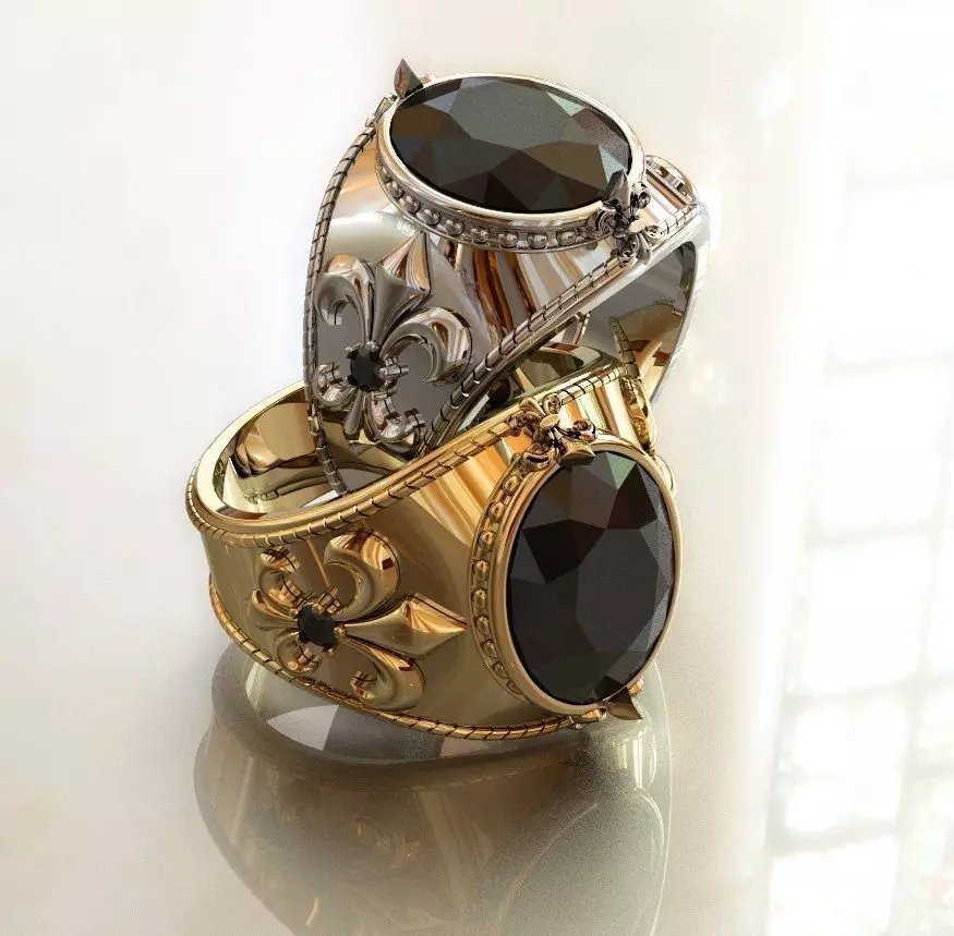 Fler de lis ring - 2 sizes same price 3D print model_0