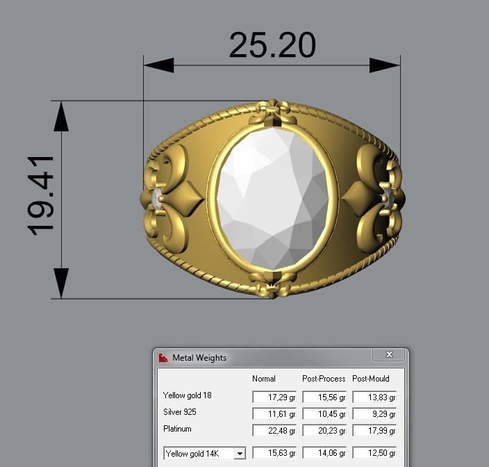 Fler de lis ring - 2 sizes same price 3D print model_3