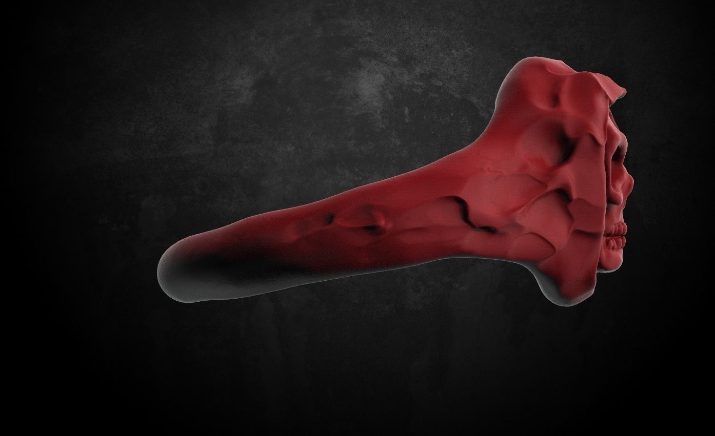 Ring for skull for bikers 63 3D print model_12