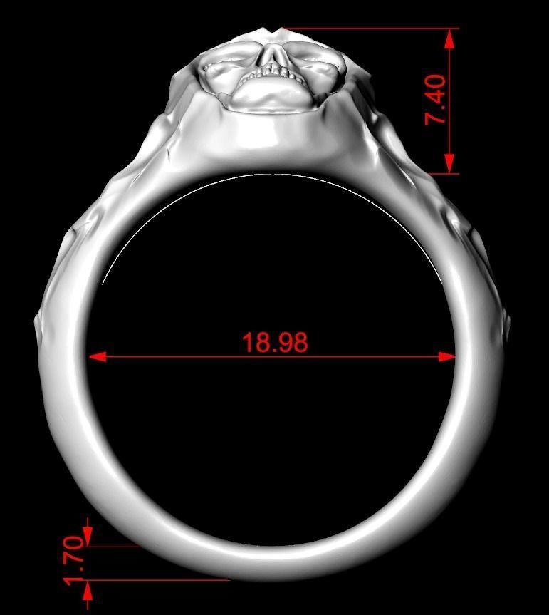 Ring for skull for bikers 63 3D print model_13