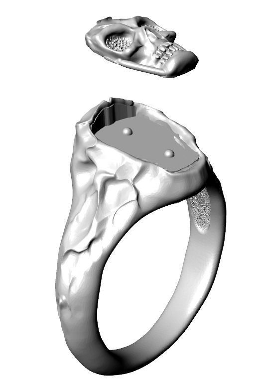 Ring for skull for bikers 63 3D print model_17