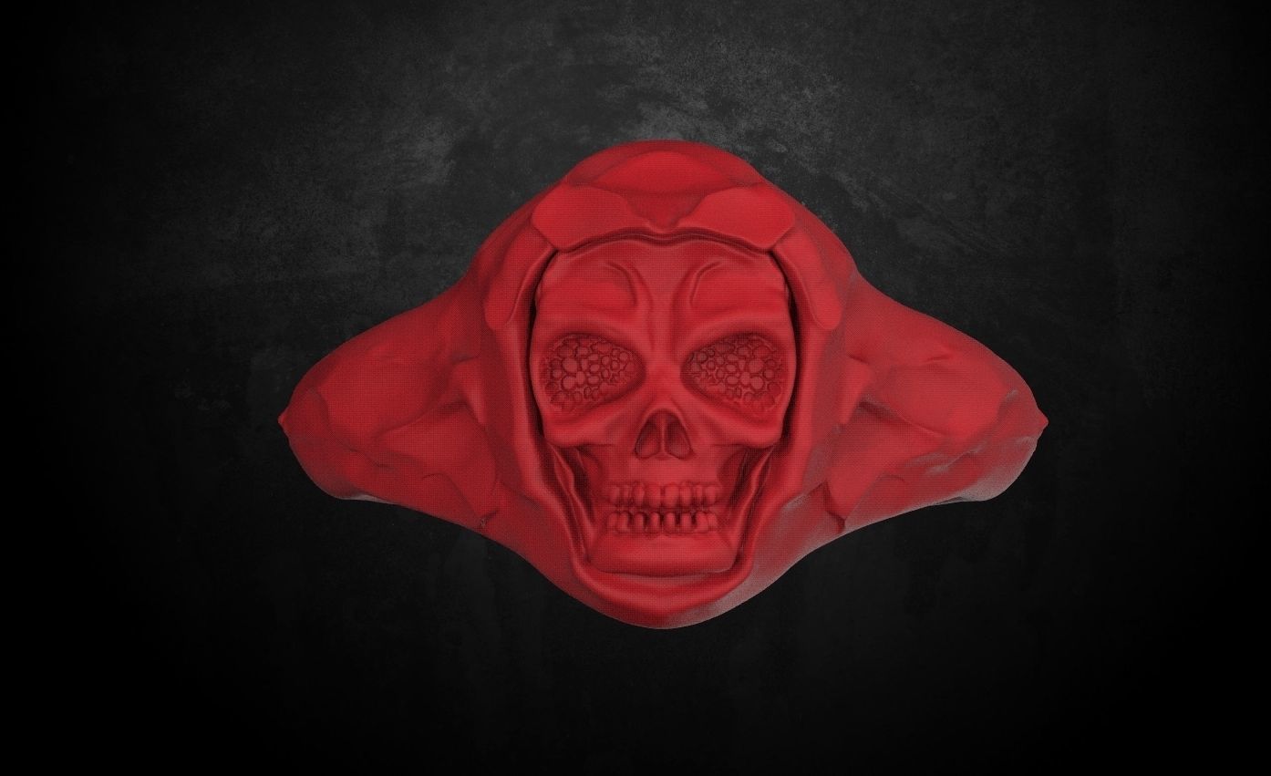 Ring for skull for bikers 63 3D print model_9