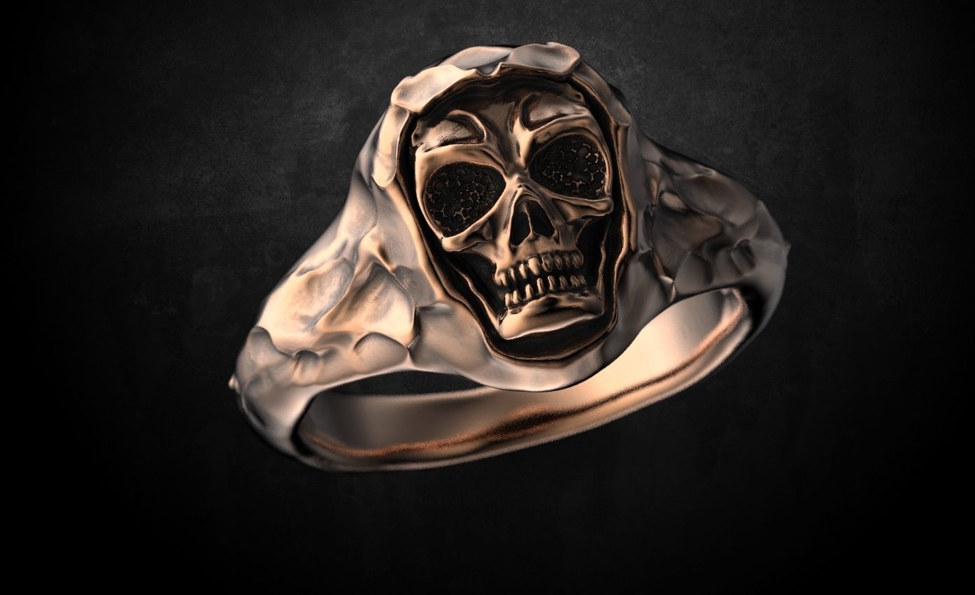 Ring for skull for bikers 63 3D print model_6