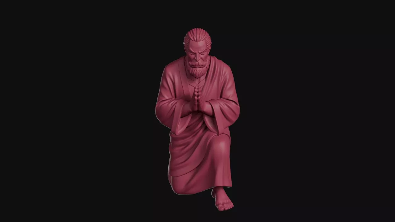 Kneeling Praying Orc Miniature 3D print model