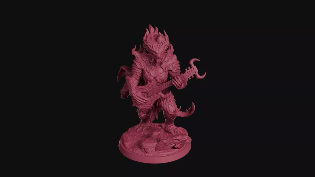 Fire Bard Miniature 3D print model