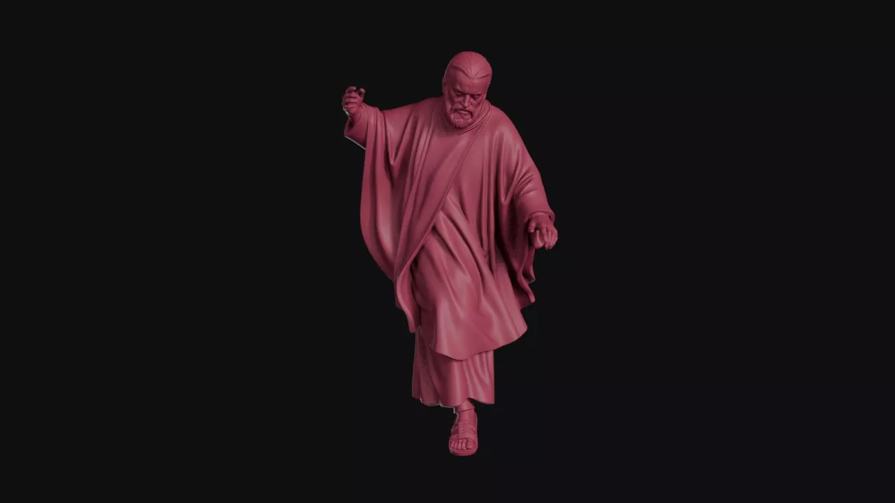 Dancing Priest Statue 3D print model