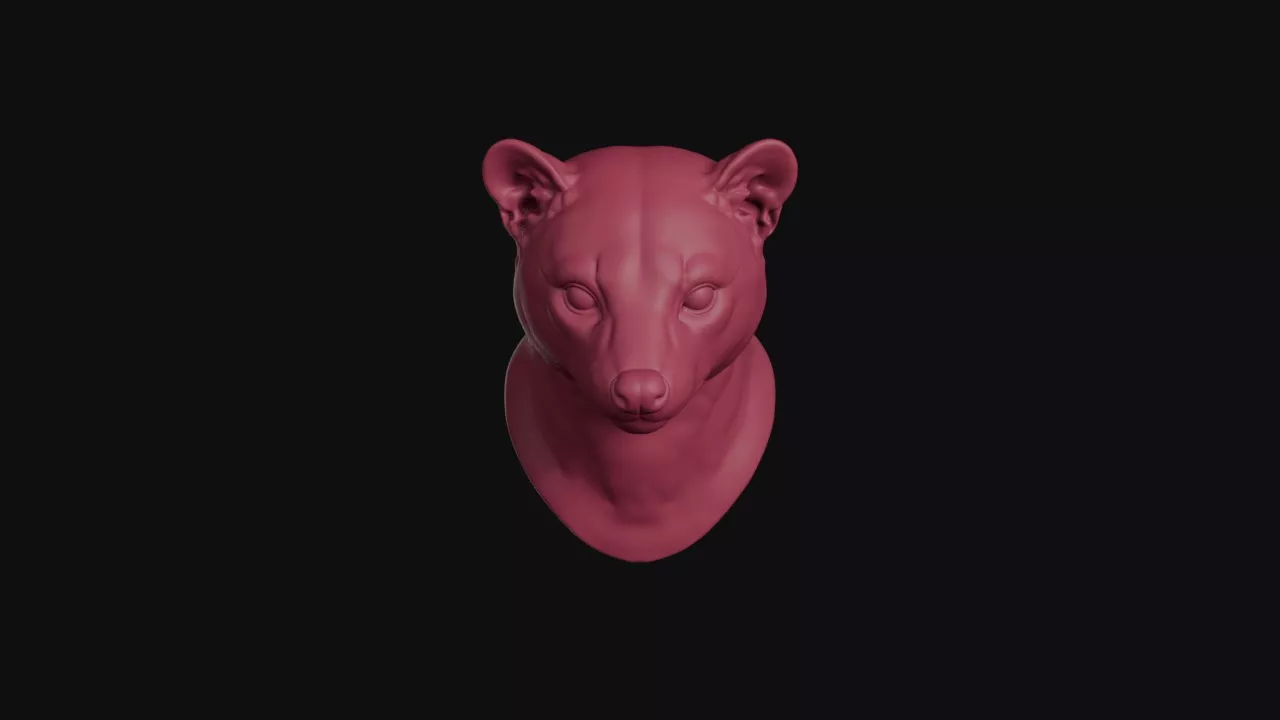 Civet Head Bust 3D print model