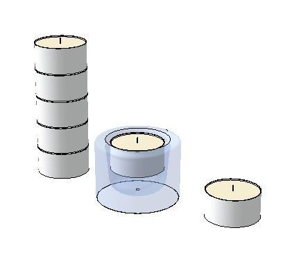 tealights and tealight holder Low-poly 3D model_4